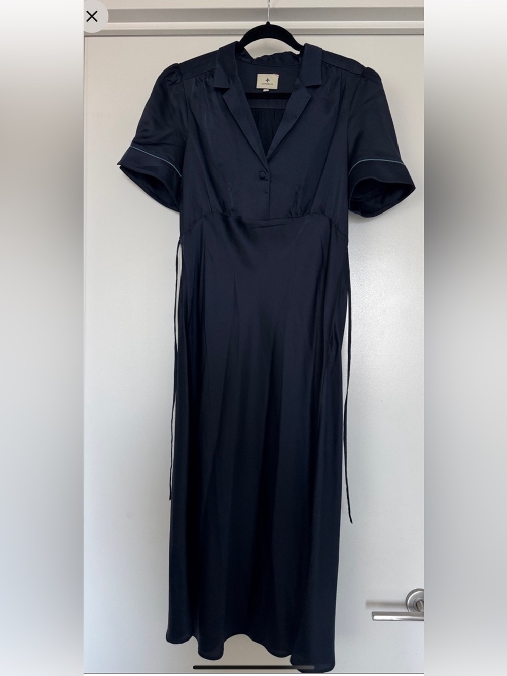 Tuckernuck Dark Blue Short-Sleeve Midi Shirt Dress